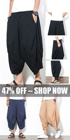 Wide Leg Trousers Casual, Harem Pants Pattern, Samurai Pants, Projek Menjahit, Cotton Harem Pants, Pool Party Outfits, Trousers Casual, Pants Baggy