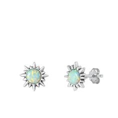 Sterling Silver White Simulated Opal Sun Star Stud Earrings .925 New Jewelry Female Unisex All our silver jewelry is crafted from .925 silver also commonly referred to as sterling silver. Sterling silver is the standard for beautiful high-quality silver jewelry and cannot be replicated by lower priced silver plated jewelry. It is 92.5% pure silver, mixed with alloys to add strength and durability to stand the test of time. Keep your fine jewelry shiny and elegant by storing it properly. Jewelry Star Stud Earrings, Tarnish Remover, Silver Jewelry Earrings, Opal Earrings Stud, Opal Studs, Star Earrings Stud, Silver Plated Jewelry, New Jewelry, Star Studs