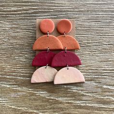 Orange, Ted, And Nude Drop Earrings Brand New And Lightweight Earrings Color, Clay Jewelry, Orange Red, Color Orange, Polymer Clay, Jewelry Earrings, Womens Sizes, Women Jewelry, Drop Earrings