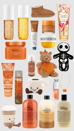 fall products 🍂🎃🫶🏻 #beauty #fall #products #jellycat #halloween #aestethic Fall Cute Aesthetic, Fall Makeup Products, Halloween Skin Care, Fall Self Care Aesthetic, Fall Jellycat, Halloween Jellycat, Halloween Beauty Products, Fall Body Care, Halloween Makeup Products