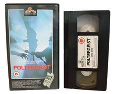 an old black and white vhs case with the movie poltergeist on it