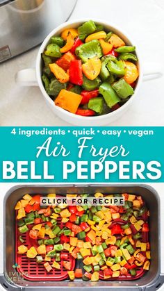 air fryer bell peppers with text overlay