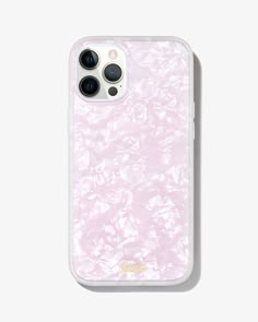 an iphone case is shown in pink