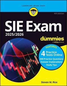 the cover of sie exam for dummies