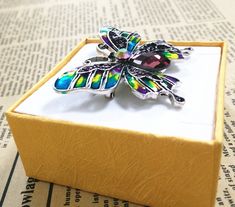 Brooches & Pins, Hand Painted Enamel Colorful Butterfly Purple Crystal Brooch Pin Lapel Pin - CZ12NYMI2ZS  #Brooches #Pins #Accessories #summeroutfits #Clothingmatch Butterfly Purple, Colorful Butterfly, Purple Crystal, Crystal Brooch, Purple Crystals, Colorful Butterflies