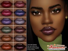 an image of a woman's lips with different colors