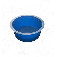 a blue bowl sitting on top of a white table