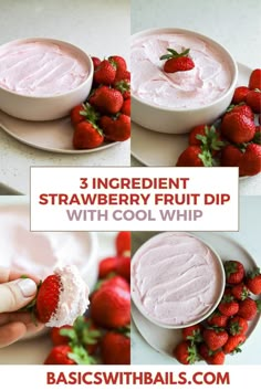 3 ingredient strawberry fruit dip with cool whip