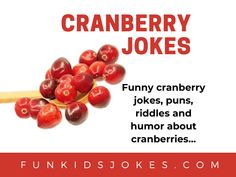 an advertisement for cranberry jokes with the caption funny joke about cranberries