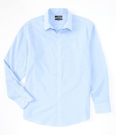 From Murano&#x2C; this woven shirt features:solid tonepoint collarlong sleevesbutton frontcurved hemclassic fitcotton/spandexmachine washImported. Long Sleeve Shirts Men, Heavenly Delusion, Mens Blue Shirt, Tall Wardrobe, Blue Shirt Dress, Royal Baby, Light Blue Shirts, Fitted Suit, Formal Shirts For Men