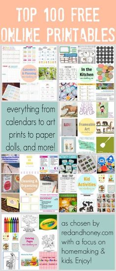 a collage of pictures with the words everything from calendars to art prints to paper dolls and more