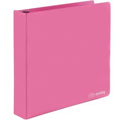 a pink binder on a white background