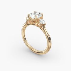 14K Yellow Gold Classic Round Shape Three Stone Engagement Ring-17346y14 Engagement Rings Gold Circle, Circle Engagement Rings Gold, Gold Round Wedding Ring, Vintage Yellow Gold Engagement Ring, Elegant Engagement Rings Gold, Round Gold Engagement Ring, Round Yellow Gold Engagement Ring, Gold Round Engagement Ring, Circle Engagement Rings