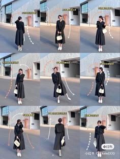 woman in black dress and white shoes walking down the street with her hand on her hip