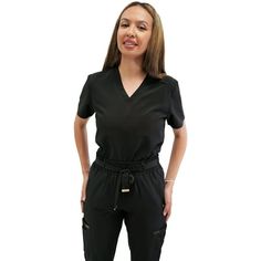 Fubu Scrubs are fashion-forward and performance driven. A brand with a fashion legacy and a highly distinctive identity, they will meet the demands for stylish, yet functional medical garments. Fubu Scrubs are redefining industry standards and empowering healthcare professionals to express their individuality with confidence. Size: S.  Color: Black.  Gender: female.  Age Group: adult. Figs Burgundy Scrubs, Figs Black Scrubs, Purple Scrubs Uniform, Burgundy Scrubs, Womens Scrub Tops, Nurse Uniform, Medical Uniforms, Womens Scrubs, Medical Scrubs