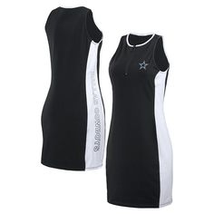 If you're in search of a fashion-forward look for the next Dallas Cowboys game day, look no further than this Bodyframing Tank Dress from WEAR by Erin Andrews. It features spandex fabric for a form-fitting design and a quarter-zip at the neckline. Printed Dallas Cowboys graphics complete the look, making this sleeveless dress the perfect elevated piece of fan gear.If you're in search of a fashion-forward look for the next Dallas Cowboys game day, look no further than this Bodyframing Tank Dress Dallas Cowboys Game Day, Cowboys Game Day, Dallas Cowboys Game, Gameday Fashion, Dallas Cowboys Gear, Erin Andrews, Black Tank Dress, Uniform Design, Nfl Gear