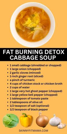 Detox Cabbage Soup That Actually Tastes Good! - Skinny Fit Mama Detox Cabbage Soup, Healthy Soup Recipes Clean Eating, 7 Day Cabbage Soup Diet, Cabbage Soup Diet Recipe, Cabbage Soup Recipe, Soup Cleanse, Inflammation Recipes, Fat Burning Soup