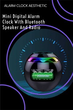 This digital alarm clock will fit in the palm of your hand! It features a Bluetooth speaker and FM radio. This is the perfect alarm clock for your bedroom, office or any room you place it in. Am Pm