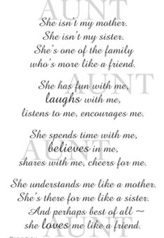 a poem written in black and white with the words, she isn't my mother