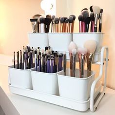 Ikea Socker, Ikea Makeup Storage, Ikea Makeup, Design Seed, Rangement Makeup, Penyimpanan Makeup, Make Up Storage, Makeup Vanities, Makeup Station