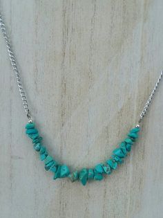 Turquoise Chip Necklace, Approx 24 inches long. Cheap Turquoise Beaded Crystal Necklaces, Turquoise Chip Necklace, Chip Bead Jewelry, Turquoise Jewelry Necklace, Mixed Beads Necklace, Chip Necklace, Memory Wire Wrap Bracelets, Leather Jewels, Beads Craft Jewelry