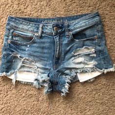 New, Never Worn Country Shorts, Shorts American Eagle, High Rise Shorts, Fashion Ideas, Jean Shorts, American Eagle Outfitters, American Eagle, Color Blue, Summer Outfits