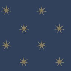 gold stars on a dark blue background for wallpaper or fabric, in the style of art deco