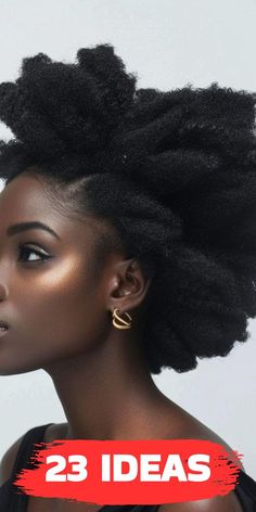 Discover 23 stunning natural hairstyles for Black women. These versatile styles include everything from cornrows to bantu knots, perfect for showcasing your natural beauty. Find your perfect look and celebrate the versatility of natural hair with these chic and trendy options. Natural African Hairstyles Afro, Natural Hairstyles With Marley Hair, Pixie Headband Styles, Black Woman Natural Hairstyles, 4c Afro Hairstyles, Black Afro Hairstyles, Air Dry Hairstyles, Natural Black Hair Styles, Natural Hair Styles Black Women