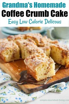 grandma's homemade coffee crumb cake easy low calorie delcious recipe