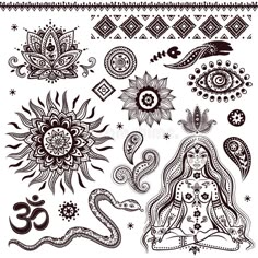 an ornate set of symbols and design elements