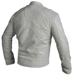 Leather Skin Men Biker Motorcycle White Genuine Leather Jacket White Leather Long Sleeve Outerwear, White Fitted Leather Outerwear, Fitted White Leather Outerwear, Winter White Leather Biker Jacket, White Leather Moto Outerwear, White Leather Biker Outerwear, White Moto Leather Jacket For Winter, White Moto Leather Jacket With Long Sleeves, White Moto Leather Jacket