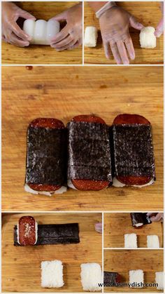 how to make sushi rolls on a cutting board