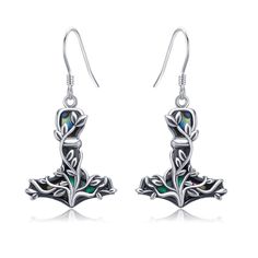 PRICES MAY VARY. 💞 Design Meaning ⚡ In Norse mythology, Mjolnir is described as one of the most powerful forces. Gives you strength when you are weak, blesses you with long friendships and brings you good luck. The tree of life symbolizes your family. Wearing this thors hammer Earrings means you are a true warrior with the power to protect your family and all the good in your heart. 💞 Material ⚡ The sterling silver thor hammer is made for S925 sterling silver. womens hammer Earrings hypoallerg Viking Earrings, Viking Jewellery, Celtic Knot Earrings, Thor Hammer, Hammered Jewelry, Norse Jewelry, Hammered Earrings, Irish Jewelry, Irish Gifts