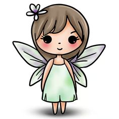 a cute little fairy girl with big eyes