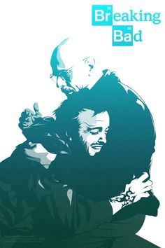 the poster for breaking bad shows two men holding each other