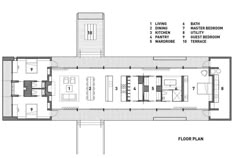 the floor plan for an office building with two floors and three rooms, including one bedroom