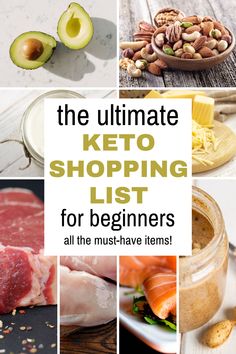 Want to be successful at the ketogenic diet? We've put together the ultimate keto diet shopping list for beginners. Our low carb shopping list is easy to follow and will help you meal plan weekly. Part of being successful on the keto diet is being prepared with the right ingredients for your keto recipes. Learn all the must have items to have so you can cook yummy keto, low carb recipes. A must read keto food guide for beginners. The best keto diet shopping list for beginners. Keto Shopping List For Beginners, Keto Diet Shopping List, Low Carb Shopping List, Keto Diet Grocery List, Week Of Meals, Paleo Diet Meal Plan