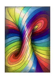 an abstract painting with multicolored swirls