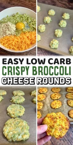 easy low carb crispy broccoli cheese rounds