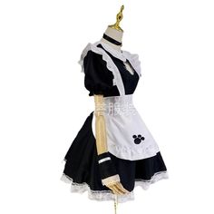 Black Cute Cat Printed Lolita Maid Dress Condition: Brand NewColor: BlackSize: S-5XLMaterial: Cotton and PolyesterSleeves: short sleevesIncluded:   Dress+Apron + Headdress + Bell collar + Wrists Cute Fitted Cosplay Dresses, Anime Print Dress For Cosplay Events, Cute Black Dress For Costume Party, Black Kawaii Anime Print Cosplay Costume, Kawaii Fitted Costume Dress, Kawaii Costume Dress, Kawaii Fitted Cosplay Dress, Themed Dresses For Costume Party And Cosplay Events, Kawaii Fitted Cosplay Costume For Costume Party