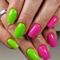 33+ Best Pink And Green Nails Ideas & Designs [2024] Alpha Kappa Alpha Nails, Lime And Pink Nails, Nail Green And Pink, Pink And Lime Green Nails, Hot Pink And Green Nails, Neon Pink And Green Nails, Green And Pink Nails Designs, Pink And Green Nails Design, Green Nail Colors