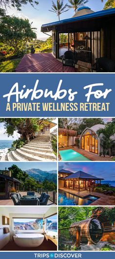 the cover of an article about airbnbs for a private well - kept resort