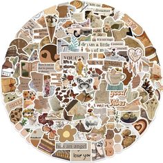 a circle made up of many different types of stickers