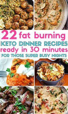 22 Keto & Low Carb Dinner Recipes That Are Ready In 30 Minutes or Less! These easy keto dinner recipes contain chicken, beef, shrimp, and pork. Make them in a casserole, instant pot or crock pot. Quick keto dinners your whole family will love! #keto #ketodiet #ketodietrecipes #ketodietplan #lowcarbrecipes #lowcarbdiet #ketogenic #ketogenicdiet #ketodinner Ketosis Diet Recipes, Keto Dinner Recipes, Diner Recept, Keto Dinners, Low Carb Diets, Carb Dinner, Keto Recipes Dinner, Low Carb Dinner Recipes