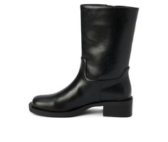 Square toe boot with buckle detail. Synthetic Leather upper, Zipper closure,1.5\ heel height,9\ shaft height,13\ shaft circumference, Square toe, Padded insole, Man made outsole | Women's Coconuts by Matisse Basil Mid Calf Boot in Black Size 8 Black Mid Calf Boots, Calf Boots, Mid Calf Boots, Boots Black, Synthetic Leather, Mid Calf, Basil, Black Boots, Womens Boots