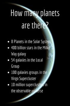 an image of the earth with text that says how many planets are there