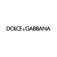 the dolce and garbana logo is shown on a white background with black lettering