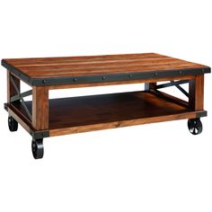 Taos Caster Coffee Table - QK1023104_INTC_PRI_OL Coffee Table With Casters, Candle Extinguisher, Element Table, Pine Coffee Table, Rustic Coffee Table, Burning Candles, Home Furnishing Stores, Rustic Coffee Tables, Caster Wheels