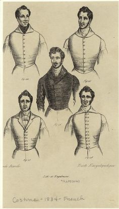 19th Century Men, 1830s Fashion, Romantic Era, 1800s Fashion, 19th Century Fashion, Mens Attire, Jane Eyre, Historical Costume, New York Public Library