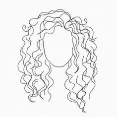 a drawing of a woman's head with curly hair and green border around it